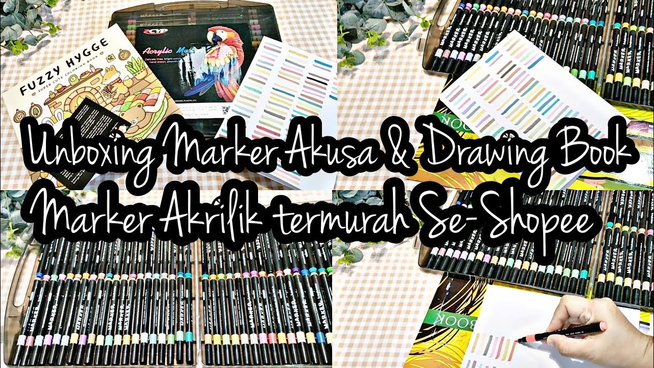 Marker Akusa TERMURAH di Shopee 😱 Murahnya Keterlaluan!&rdquo; Unboxing Marker Akrilik Akusa murah banget