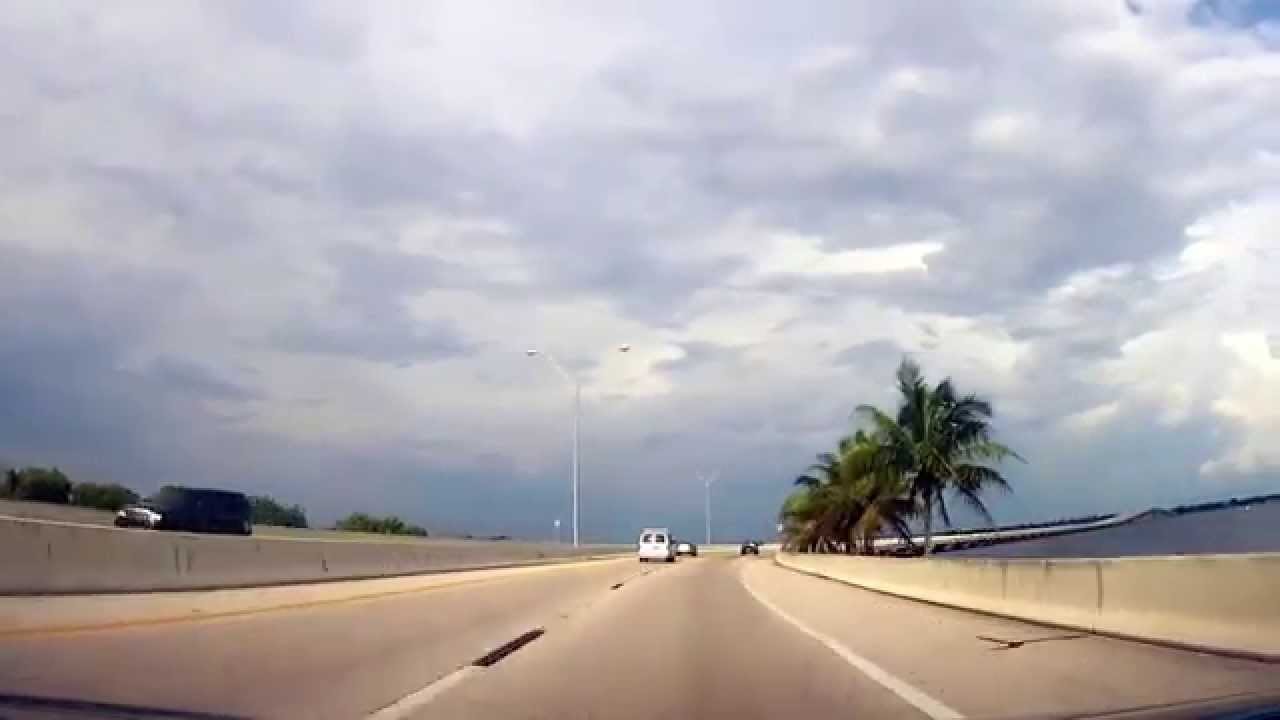 Driving across the Midpoint Bridge between Cape Coral and Fort Myers