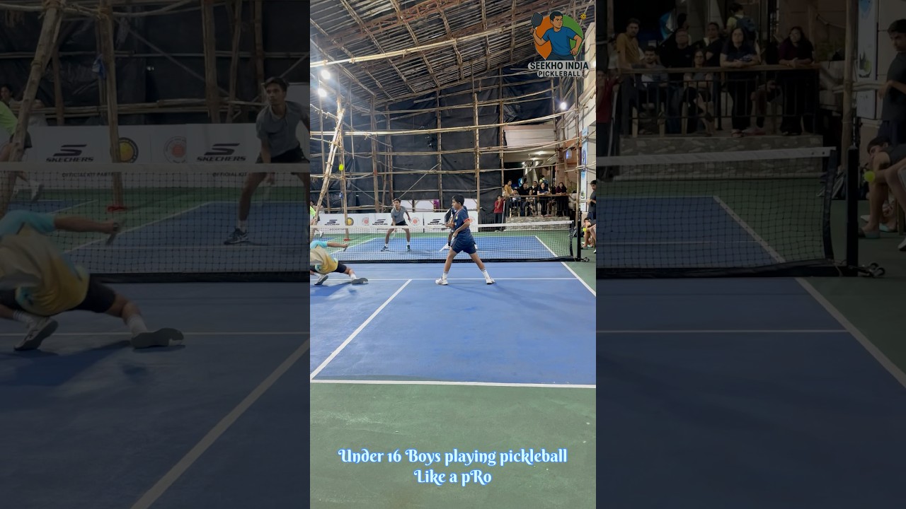 Under 16 boys playing Pickleball like a pro