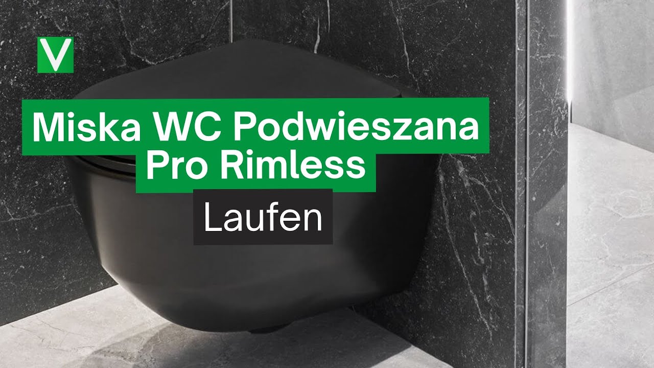 Miska wisząca Pro rimless czarna- Ceramika Laufen