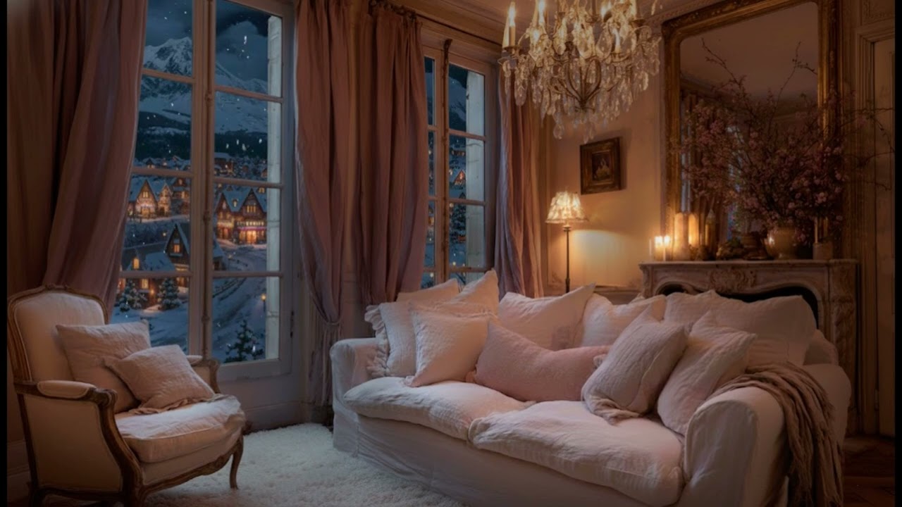 French Cottage Ambience / Snowy Day / Relaxation / Soft Jazz