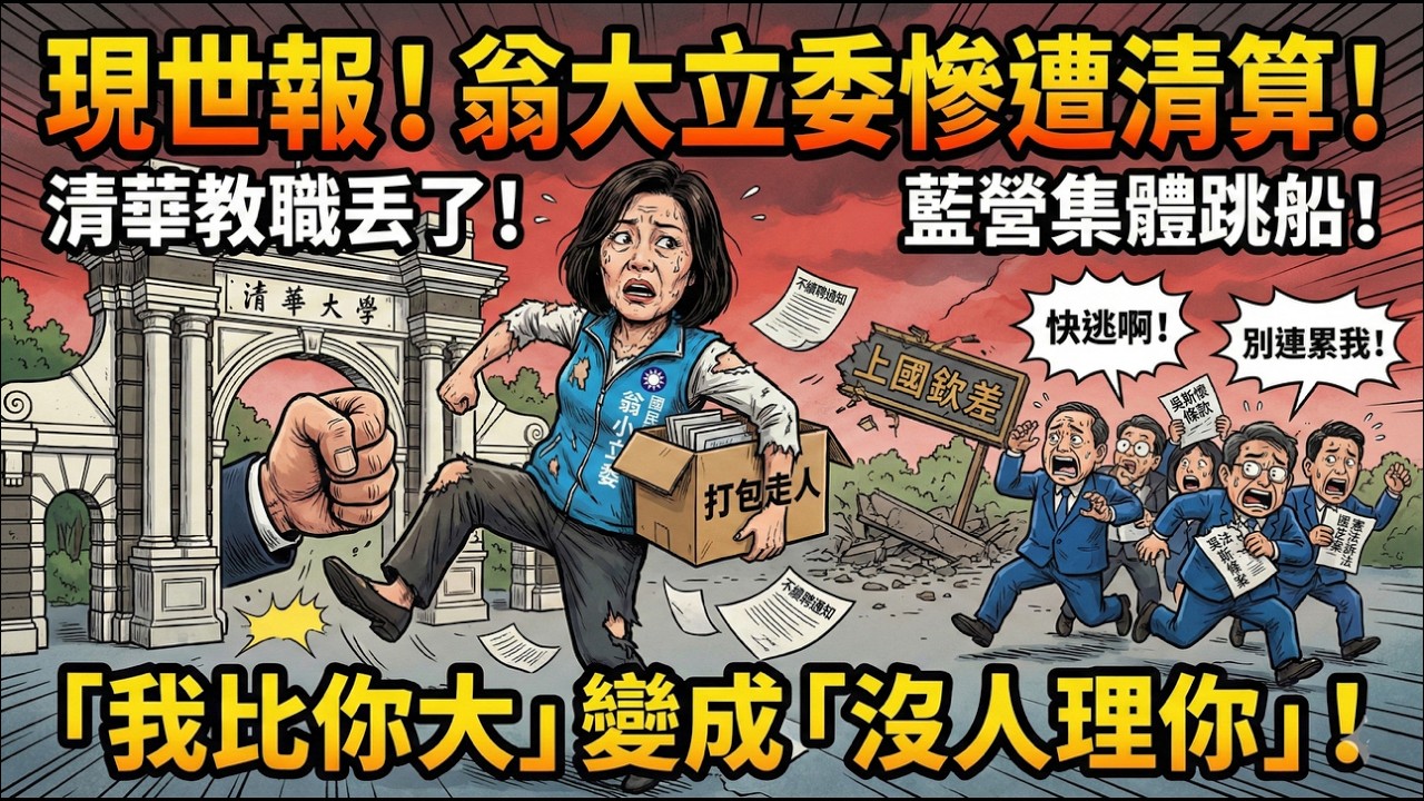 【大快人心】藍營女戰神變「過街老鼠」！🐀 翁曉玲提案刪「叛國條款」慘遭自家人切割！清大掃地出門！這一巴掌太響了！