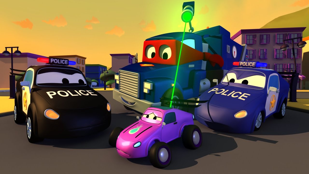 El Camión Policía - Carl el Super Camión en Auto City | Dibujos animados para niños