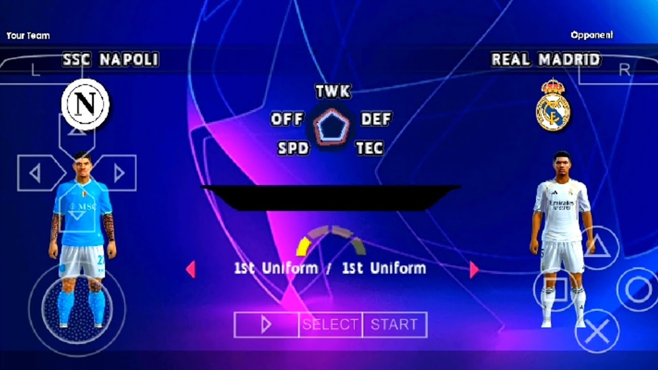 Геймплей PES 2026 PPSSPP для Android | Наполи против Реал Мадрид
