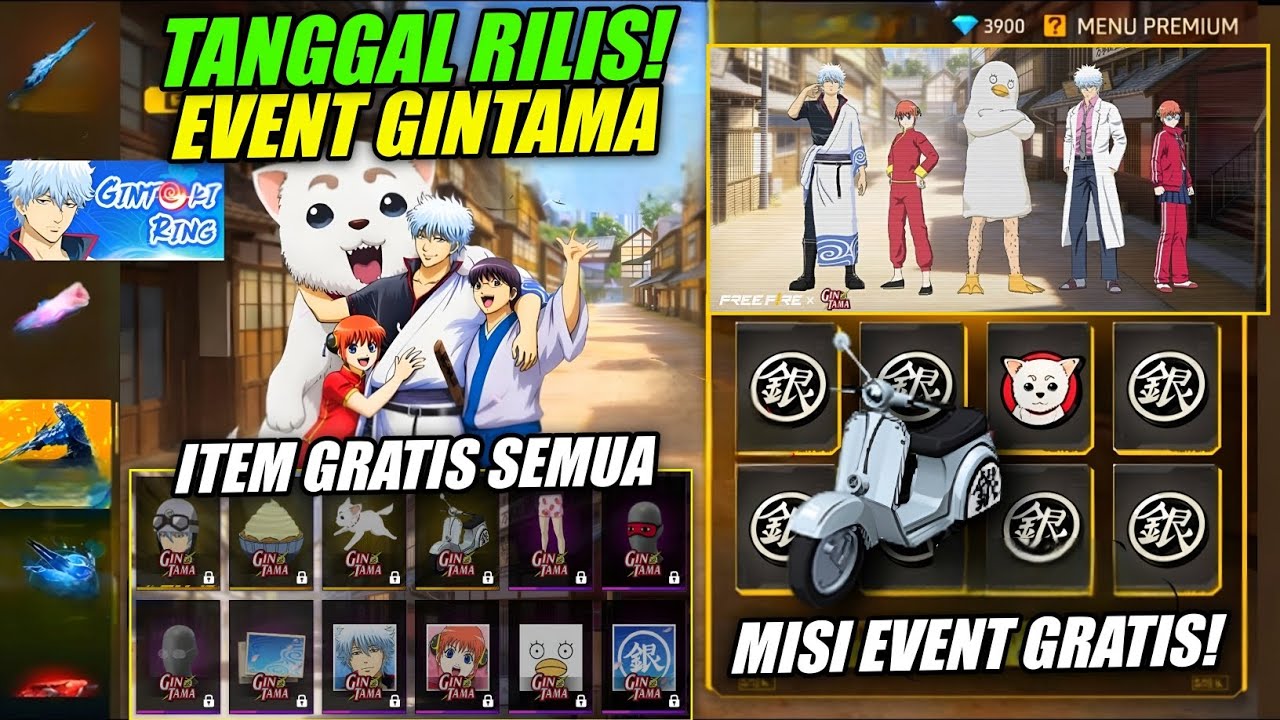 RESMI! 😱 TANGGAL RILIS EVENT GINTAMA FF + BUNDLE & ITEM LANGKA GRATIS! - Free Fire 