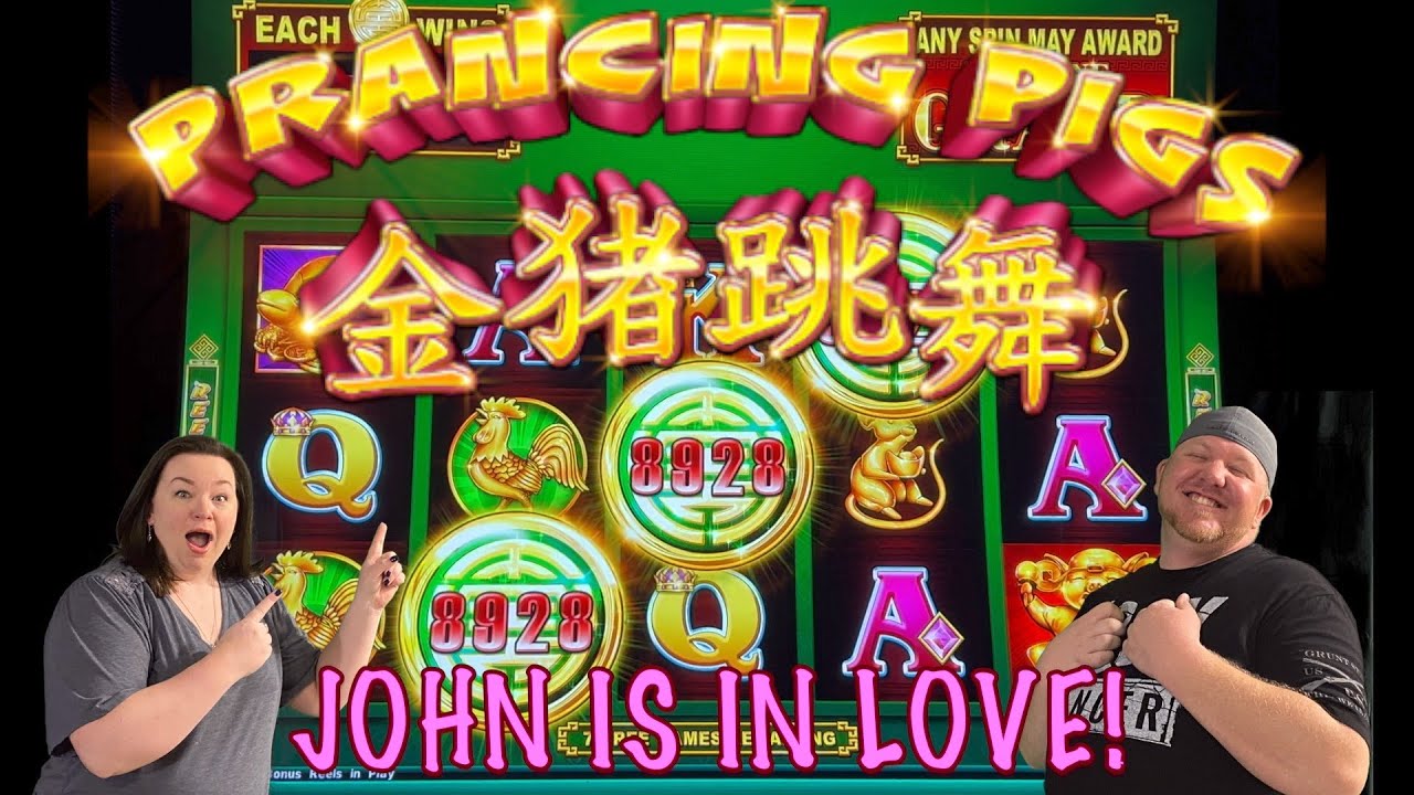 I think John is in love with PRANCING PIGS! BIG WIN on this VOLATILE game! Have you played it yet?