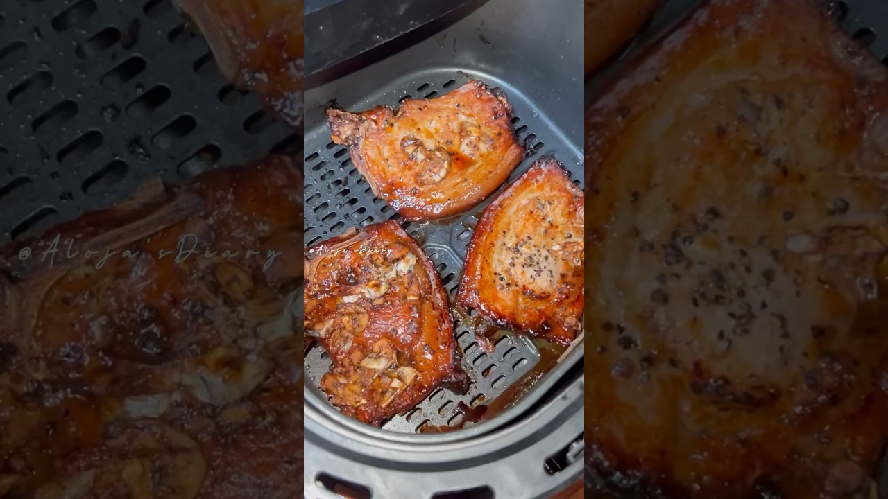 AIR FRYER PORK CHOPS | Simple,Juicy and Tender Air fried Pork Chops #shorts