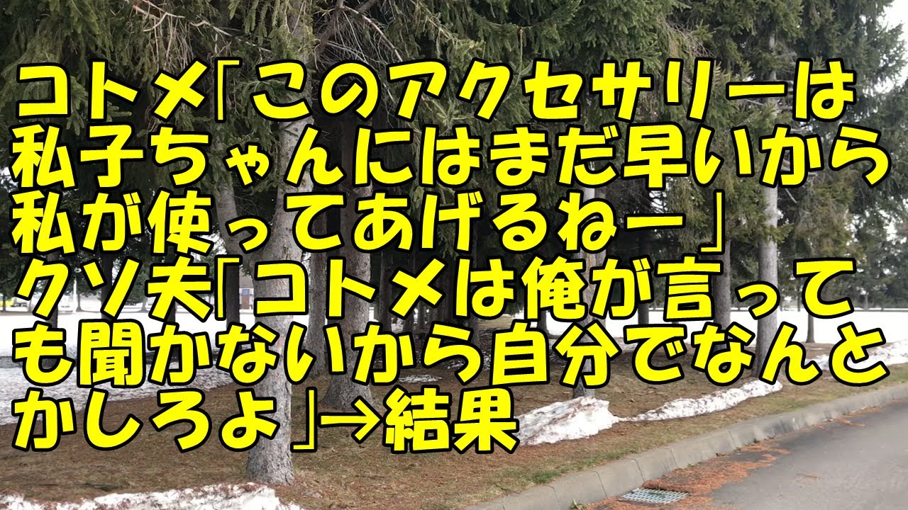 【スカッと】コトメ｢このアクセサリーは私子ちゃんにはまだ早いからー私が使ってあげるねー｣ クソ夫｢コトメは俺が言っても聞かないから自分でなんとかしろよ｣→結果【痛快・スカッとジャパン！】