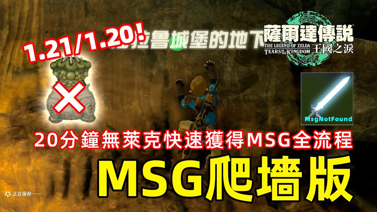 新MSG大師劍爬墙版！最新20分钟無莱克快速获得永久MSG保姆级教学~【薩爾達傳說 王國之淚】