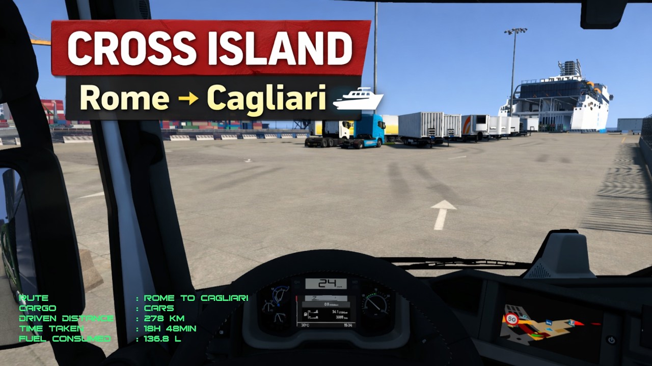 Cross-Island Trucking | Rome to Cagliari | No Commentary | ETS2