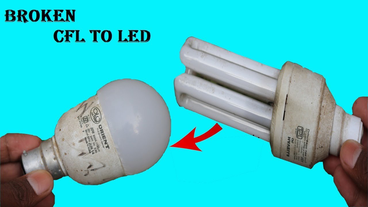 Convert Broken CFL into brightness LED Light, technical maker