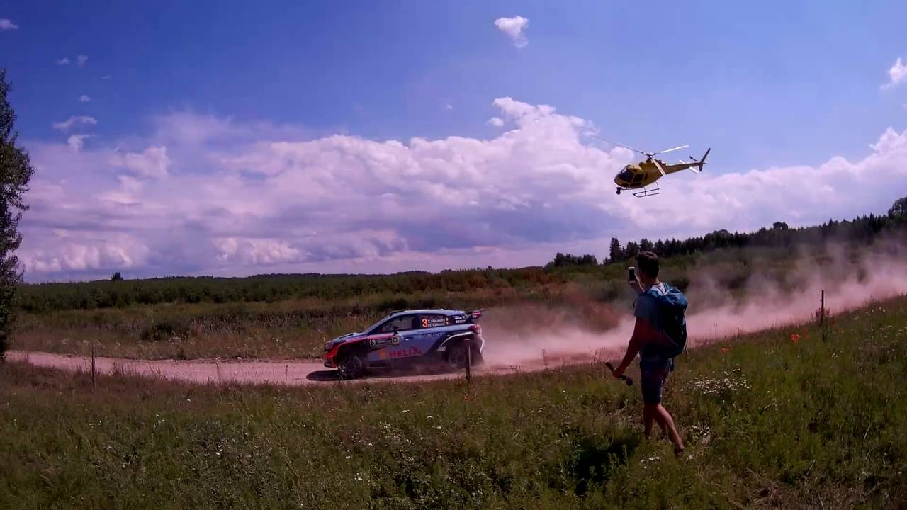 Rally of Poland 2016 Thierry Neuville followed by helicopter