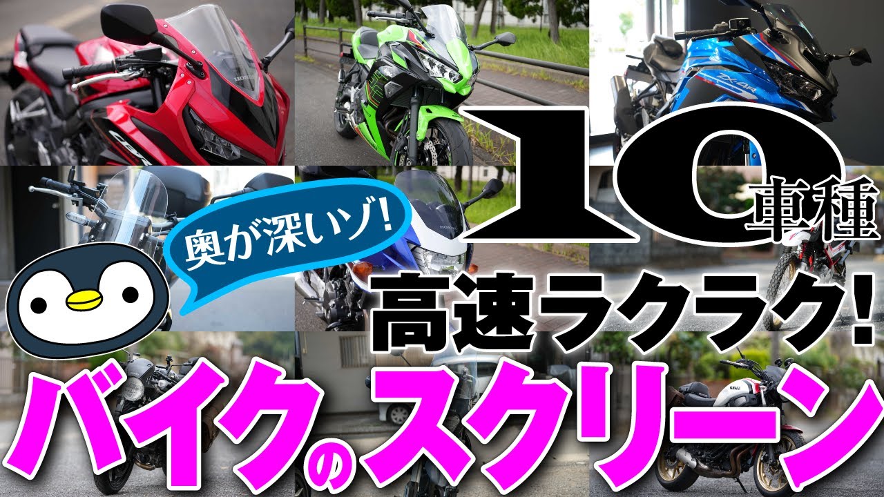バイクスクリーンの性能比較【高さ？ 幅？ 形？】