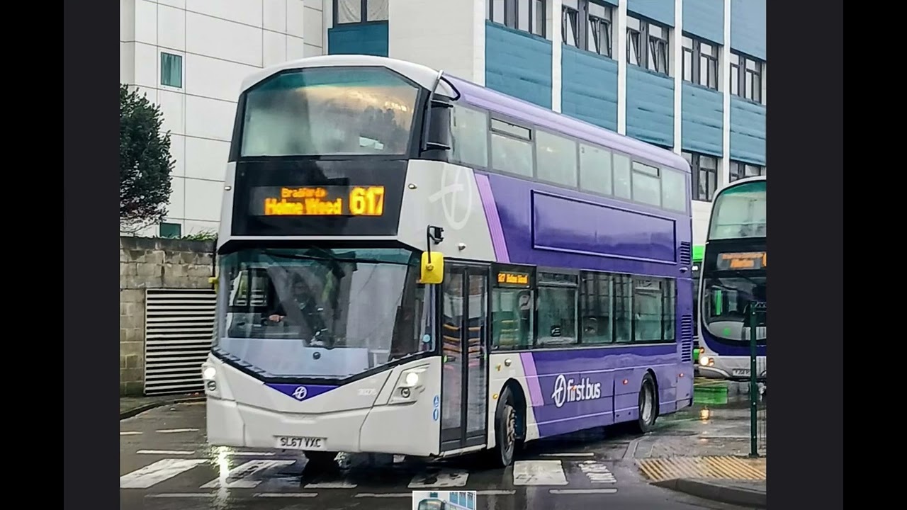 First 35275 branded Ultraviolet Replacing LeedsCity green local livery on Route 617 to Holme wood