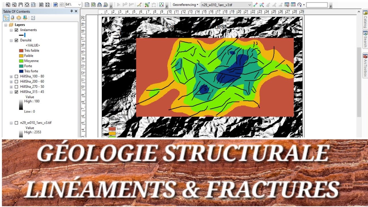 🔴 ArcGis : Détecter les Linéaments ou Fractures Géologiques (Méthode efficace et Rapide)