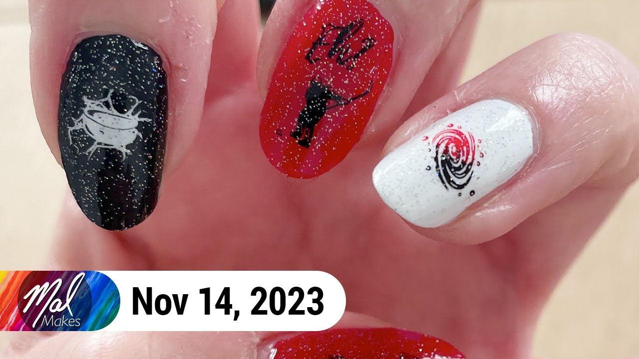 MalMakes: Art - Hurricanes/Hockey Nail Art | VOD 11.14.23