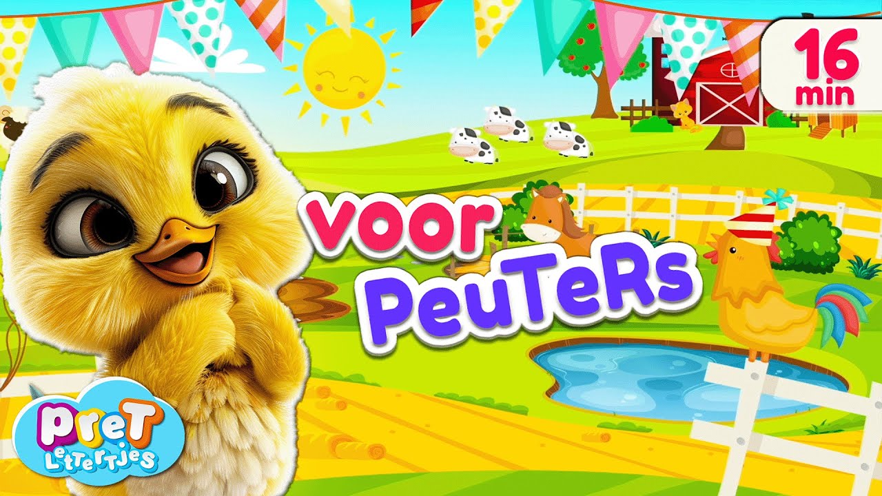Dieren Leren voor Peuters - Op de Boerderij | ⭐ Pretlettertjes:  Dieren Filmpjes ⭐ Nederlands