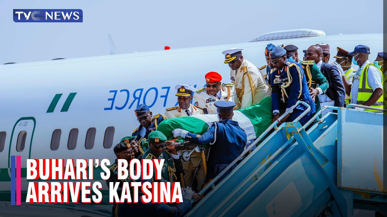 Body Of Former President Buhari Received From Aircraft