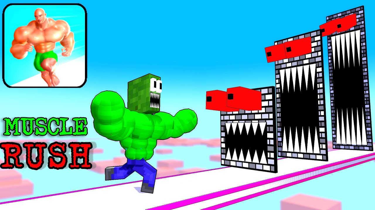 MUSCLE RUSH RUN CHALLENGE 5 - Minecraft Animation