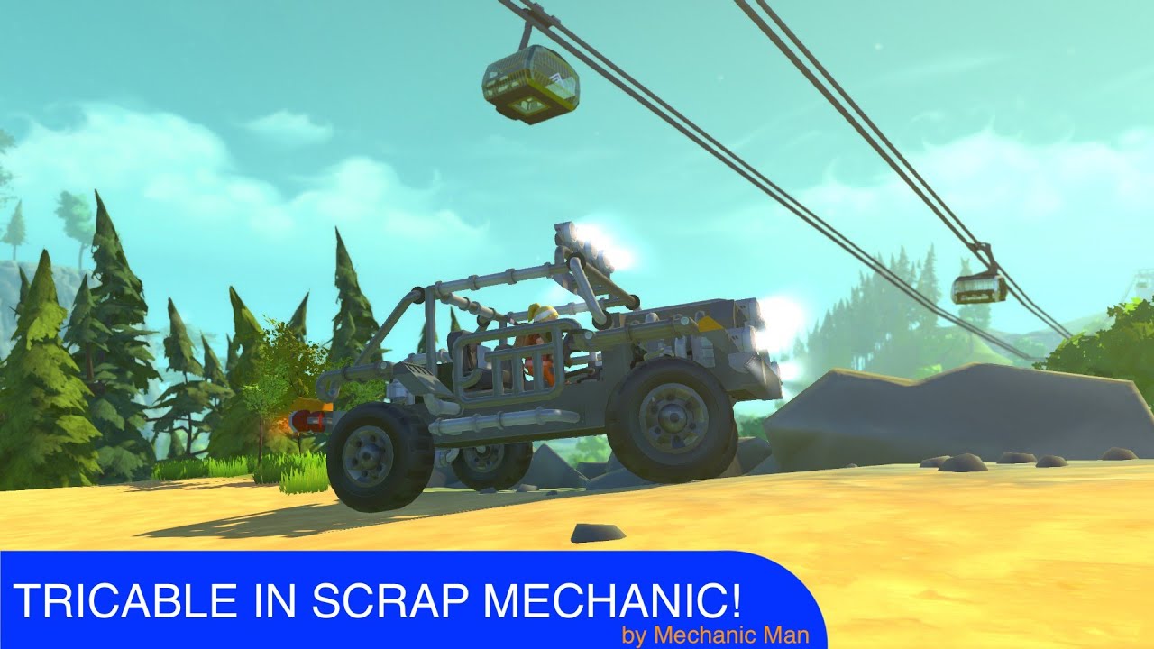 Tricable ropeway in scrap mechanic!!! (+world/map download)