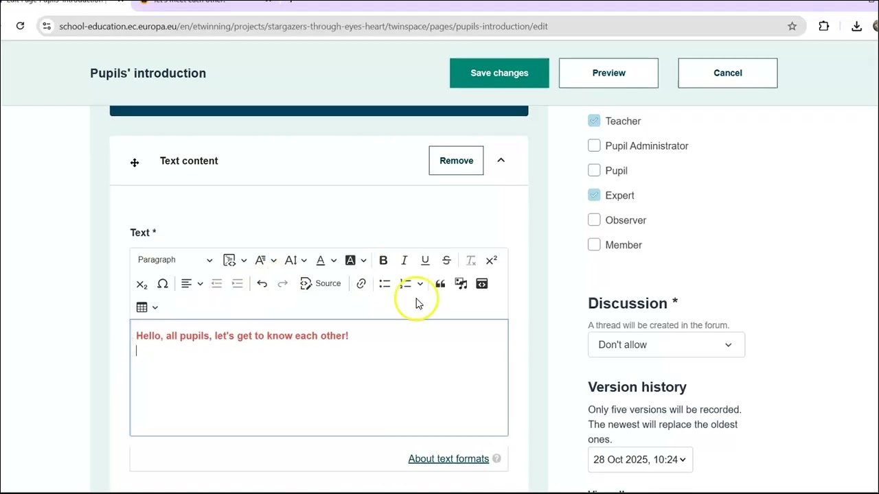 How to create pages on the Twinspace