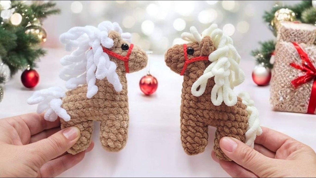 Несложная Лошадка из плюша вязаная крючком🐴horse crochet🐎gehäkeltes pferd