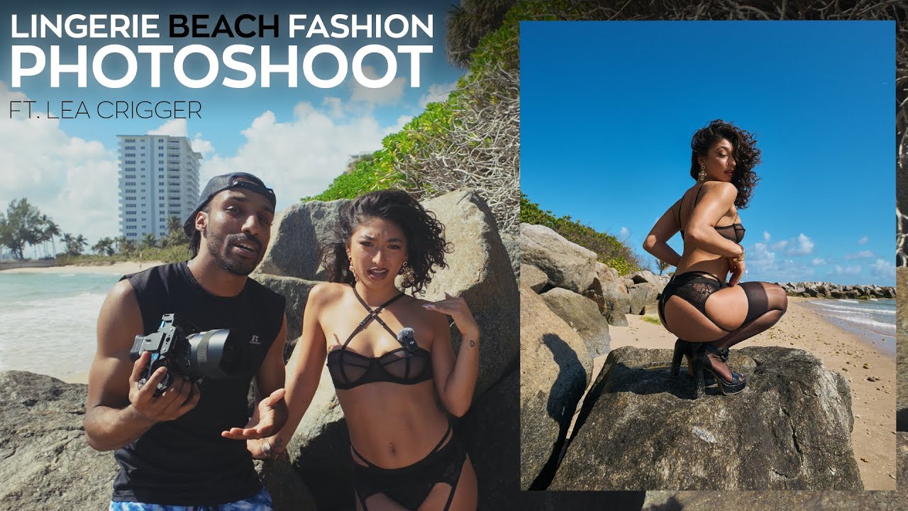 Lingerie Fashion Beach Portraits with Nicky Jam Tour Dancer Lea Crigger | Photoshoot BTS | SONY A1