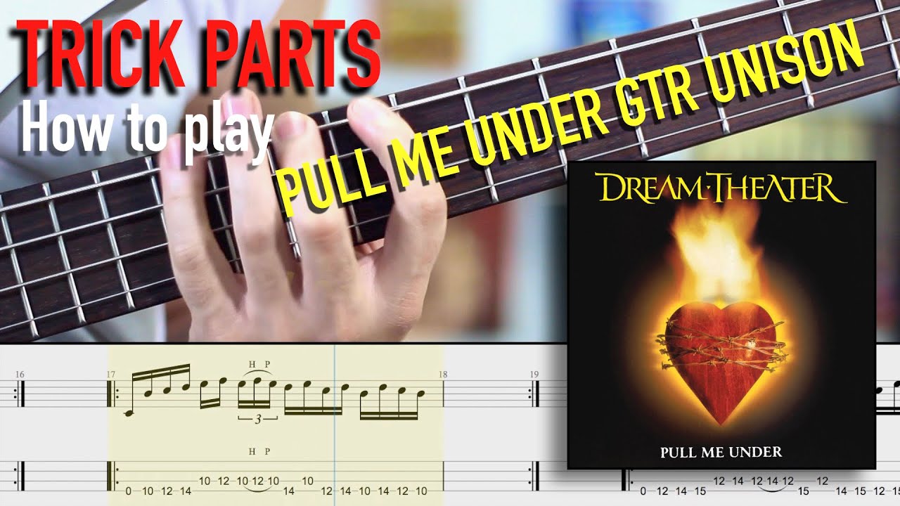 Trick Parts: how to play DREAM THEATER'S Pull Me Under Gtr Unison on BASS @RobsonBaroli