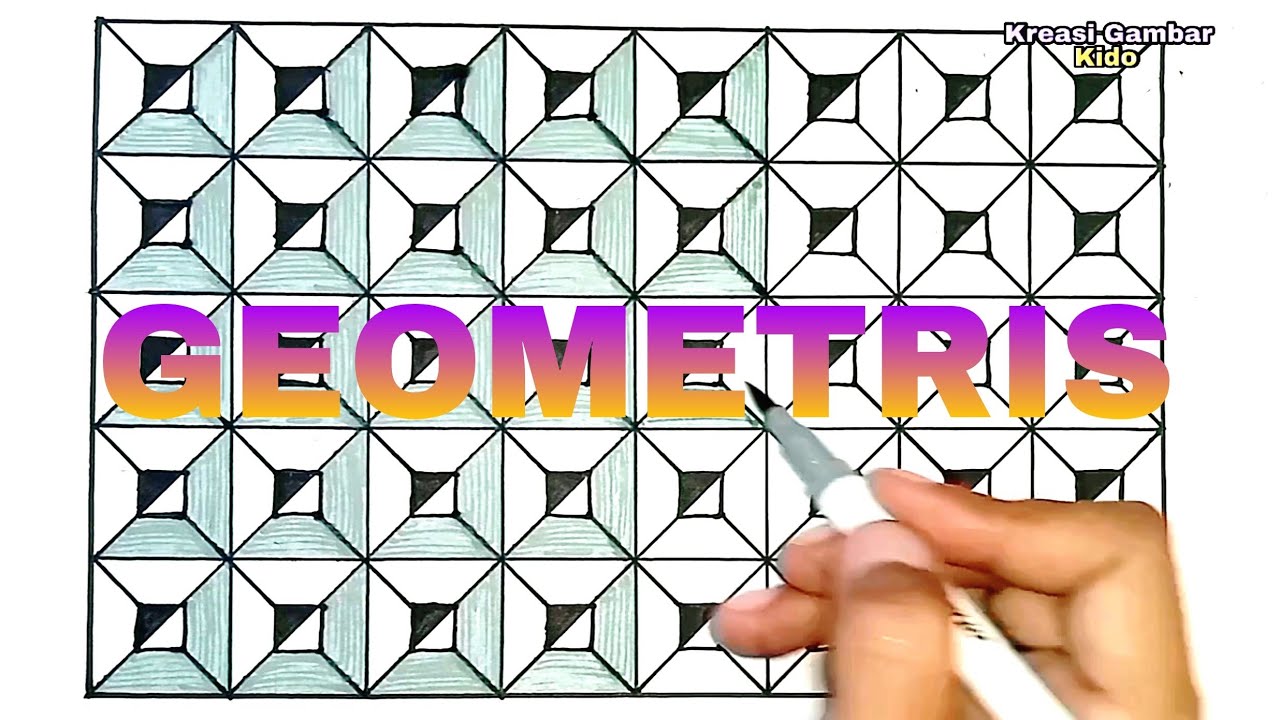 Belajar Menggambar Ragam Hias Geometris Yang Mudah Sekali Buat Pemula Dengan Ukuran 24×15 cm