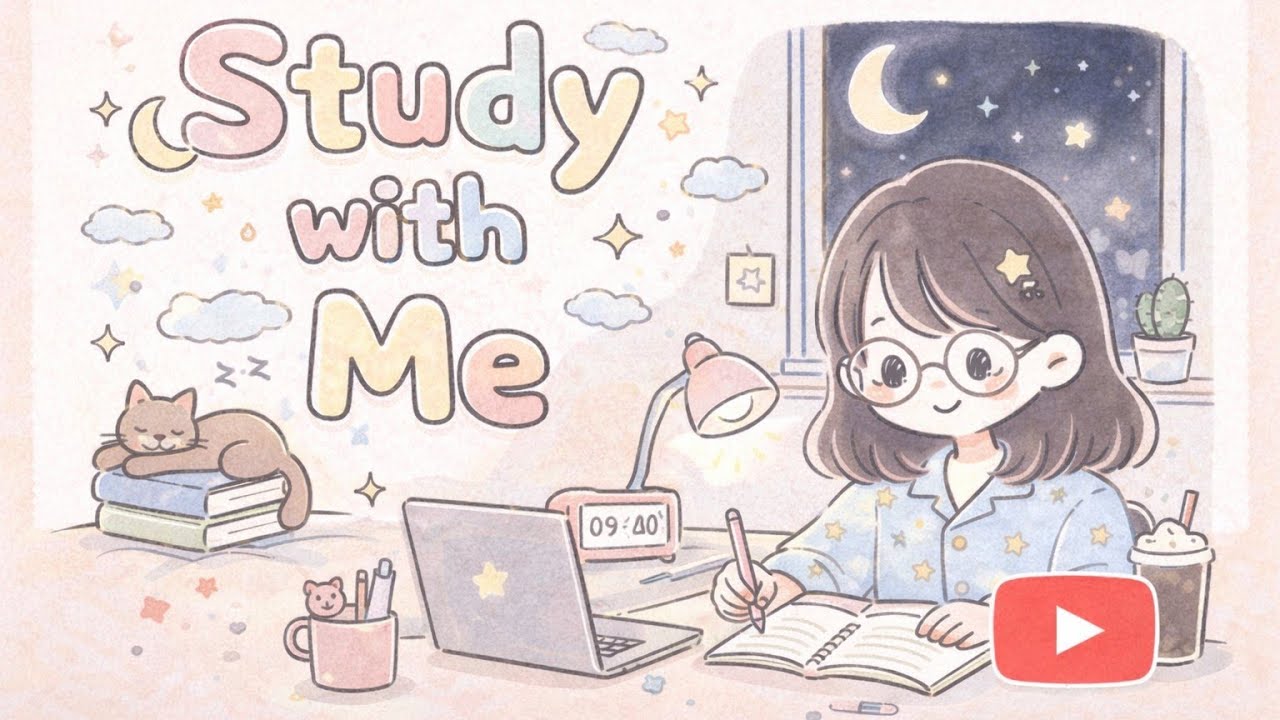STUDY WITH ME 1HR I Background noise, no music, real time | ASMR I motivation 