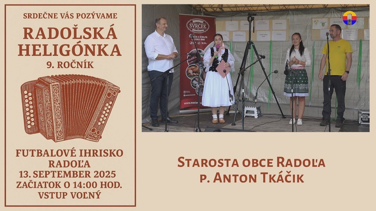 Radoľa 13. 9. 2025: Radoľská heligónka, 9. r. — Príhovory.
