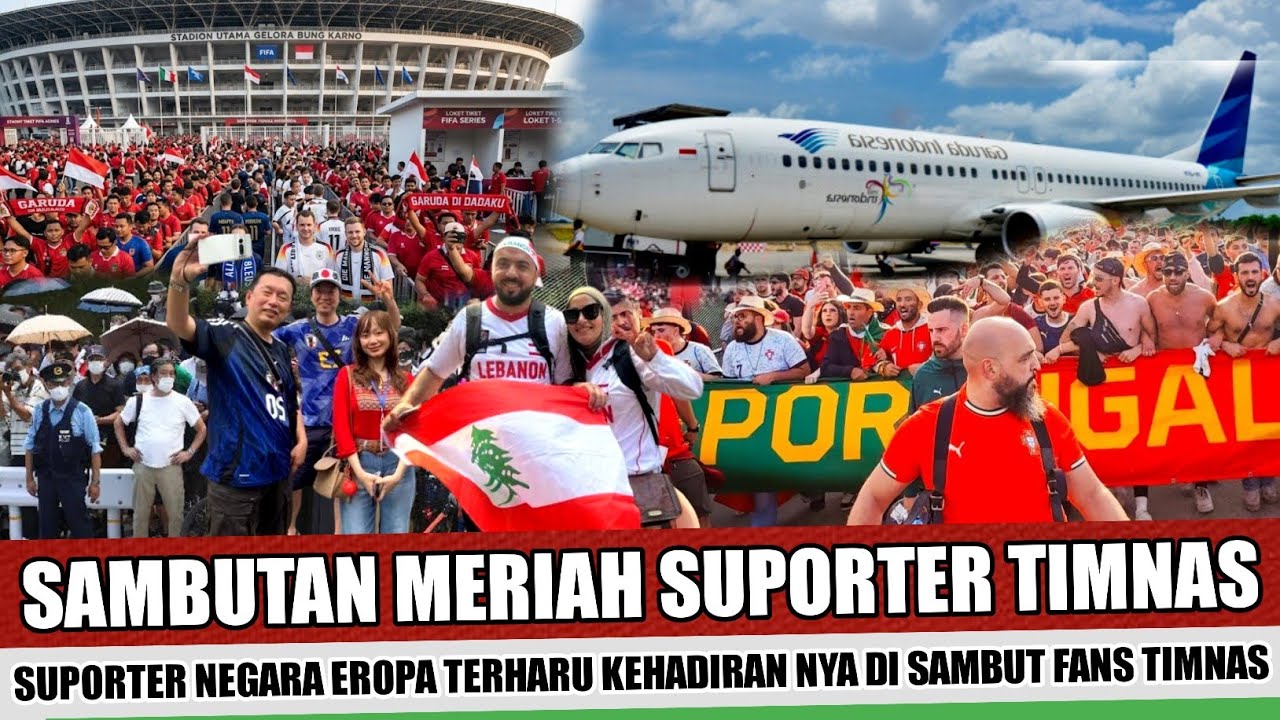 BERBONDONG BONDONG KE JAKARTA~SUPORTER TIMNAS INDONESIA SAMBUT KEDATANGAN RIBUAN SUPORTER EROPA