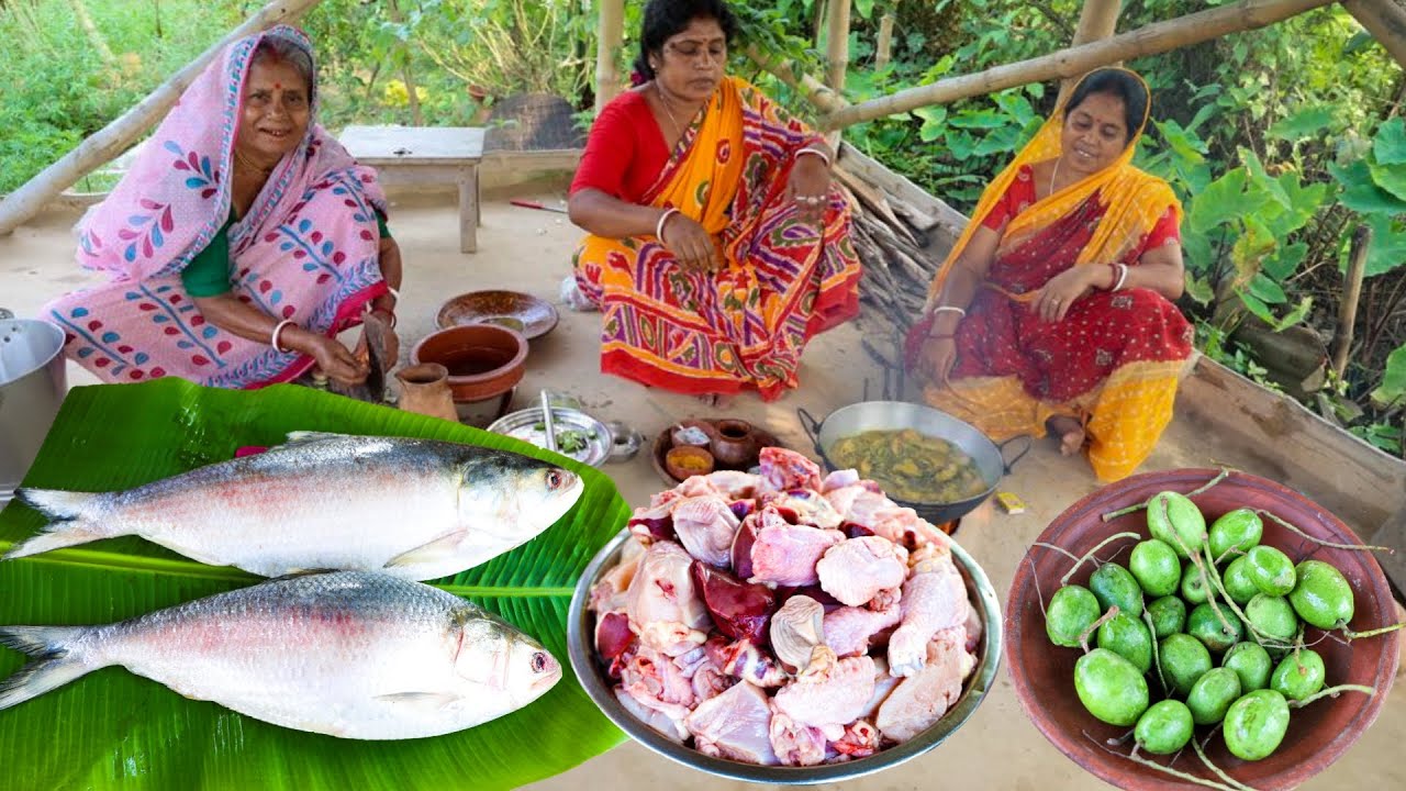 ভাইফোঁটা স্পেশাল খাওয়া-দাওয়া | জলপাই দিয়ে টেংরা মাছের টক,সরষে ইলিশ ও পিসির হাতের মাংস রান্না |