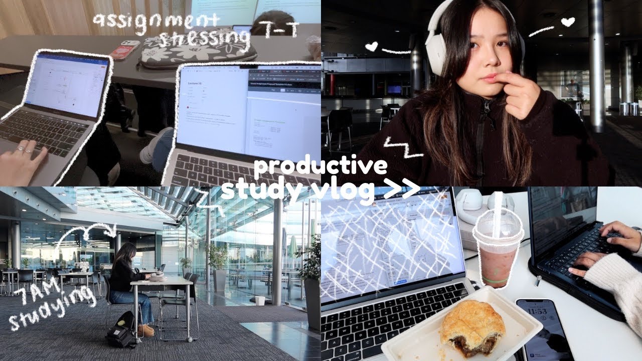 🎧💻 productive STUDY VLOG (computer science major, assignment stressing, midterm study etc.)