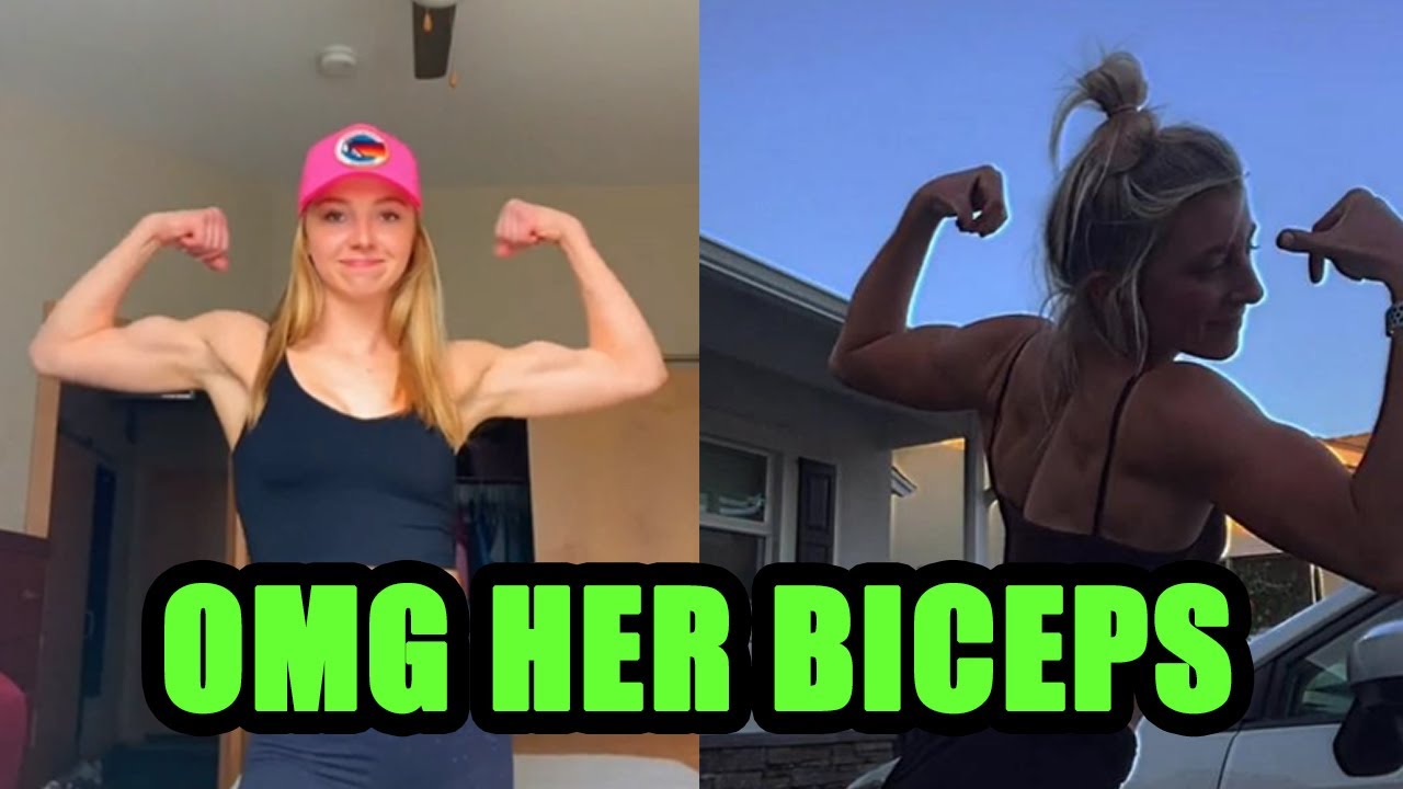 NATURAL GIRLS FLEXING THEIR BICEPS AND ARM WRESTLING