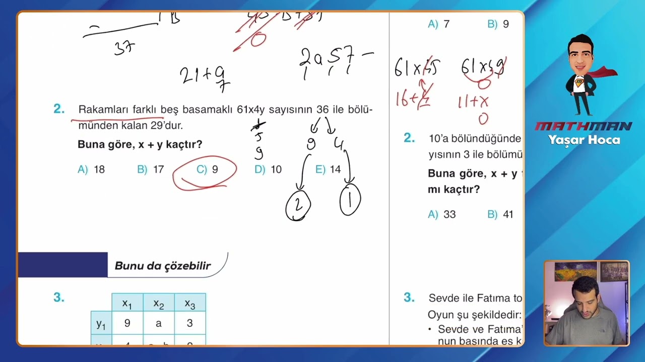 Set 102 TYT Etkili Matematik Soru Bankası Video Çözümü @yasarhocamathman