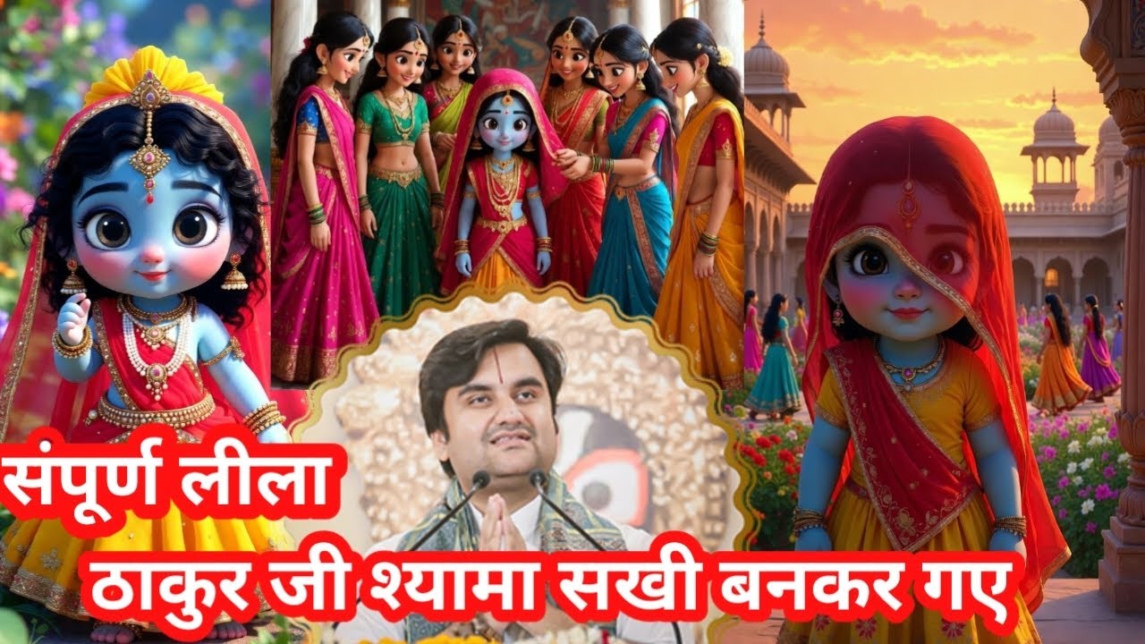 ठाकुर जी श्यामा सखी बनकर गए । Indresh Maharaj ki katha । @BhaktiPath #indreshji #krishnaleela  