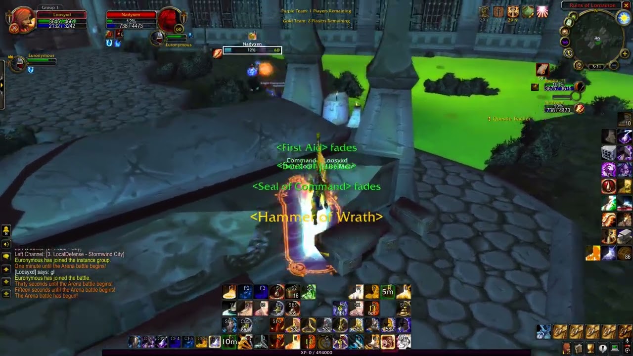 WoW TBC Pre Patch Classic Anniversary: Ret Paladin 2v2 Skirmish's Random Arenas PvP & L2Peeeage L2P
