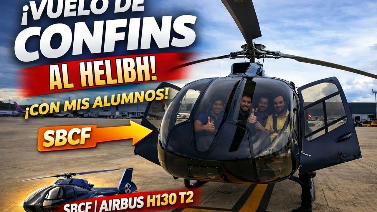 Vuelo de Confins al Helipuerto con pasajeros y radio ¡Mis alumnos volando conmigo!