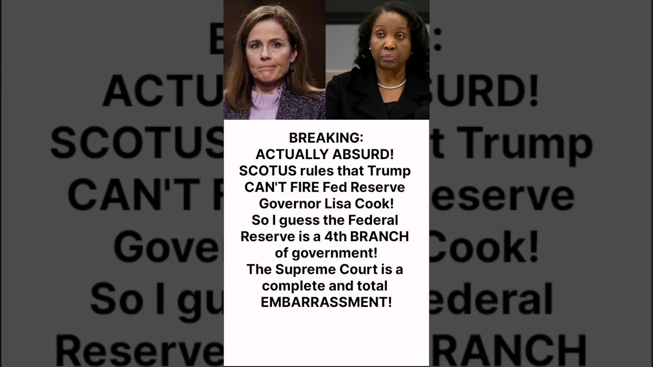 SCOTUS Blocks Trump From Firing Fed Governor Lisa Cook | Supreme Court Breaking News
