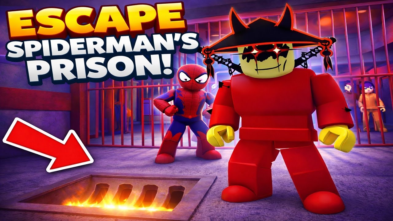 RUN FROM SPIDERMAN’S PRISON! (OBBY) ROBLOX