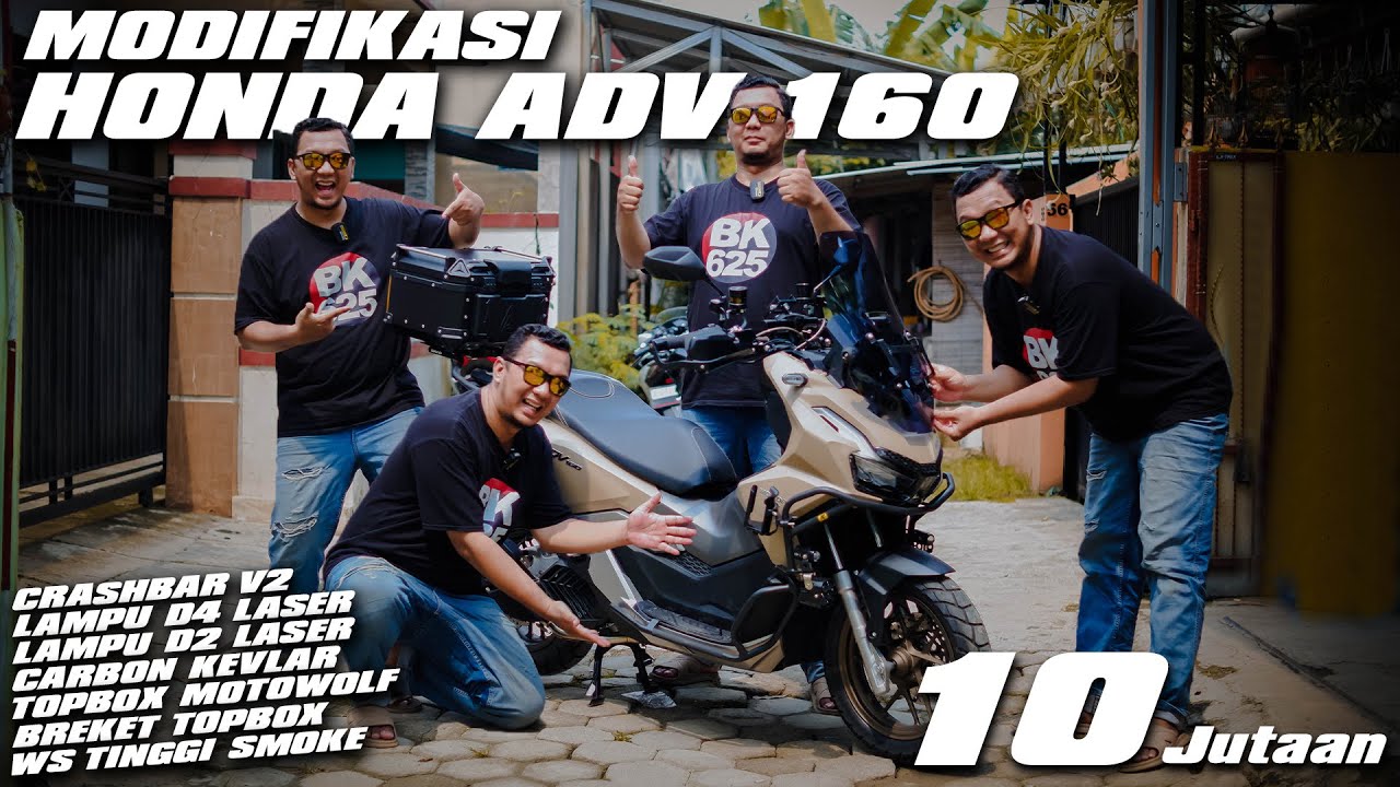 MODIFIKASI HONDA ADV 160 FULL PAKET BY AFMOTO | CRASHBAR V2 |  LAMPU D2 LASER |  CARBON KEVLAR