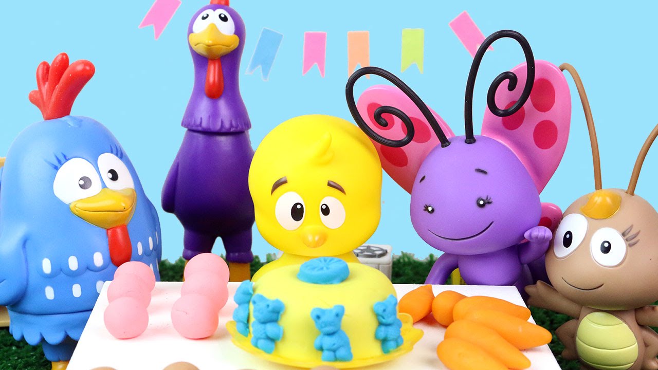 Pintinho Amarelinho Faz Aniversário com Turma da Galinha Pintadinha Baratinha Novelinha Português