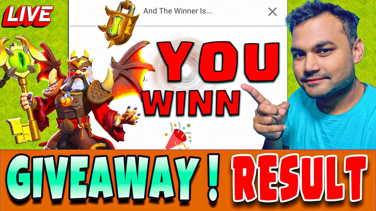 GIVEAWAY WINNER ANNAUNSED JOIN NOW | YOU ARE NEXT | COC GAMEPLAY