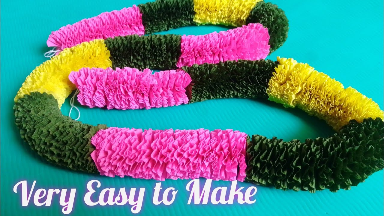 Easy Handmade Crepe Paper Streamer Garland / Toran(Door Hangings) Ideas for Festival Decorations