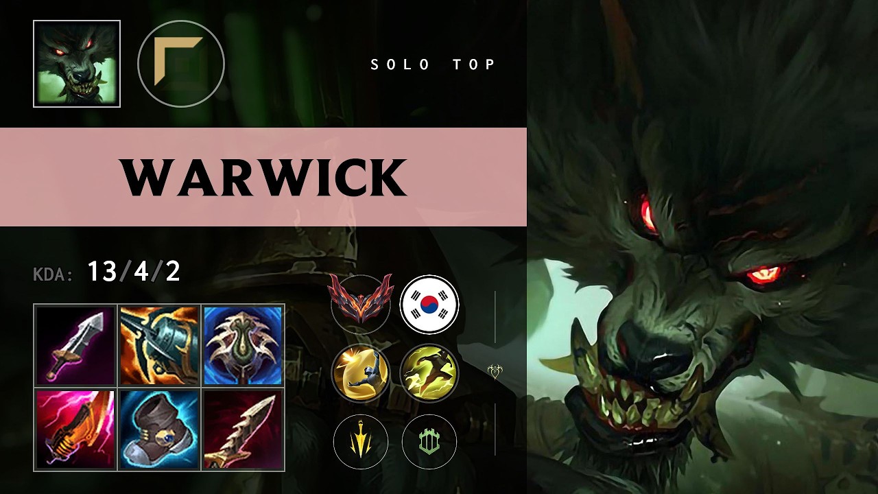 Warwick Top vs Riven - KR Grandmaster Patch 26.18