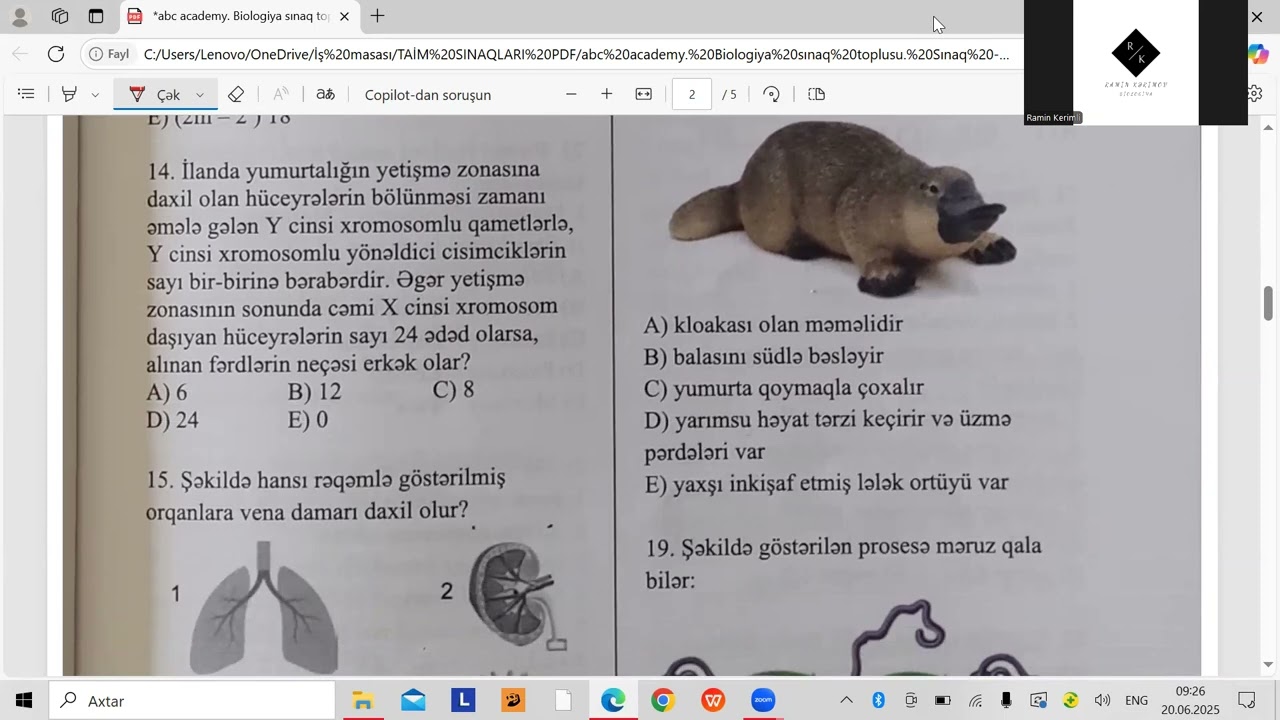 abc academy biologiya sınaq toplusu. Sınaq 18. MİQ və abituriyent hazırlığı. ƏLAQƏ: 055-634-73-41