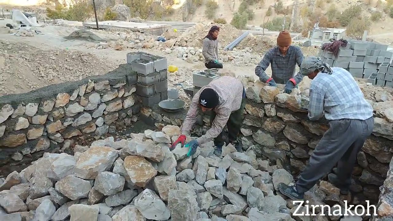 Building a Rural House with Family & Villagers | Mixing Cement & Sand for the Master