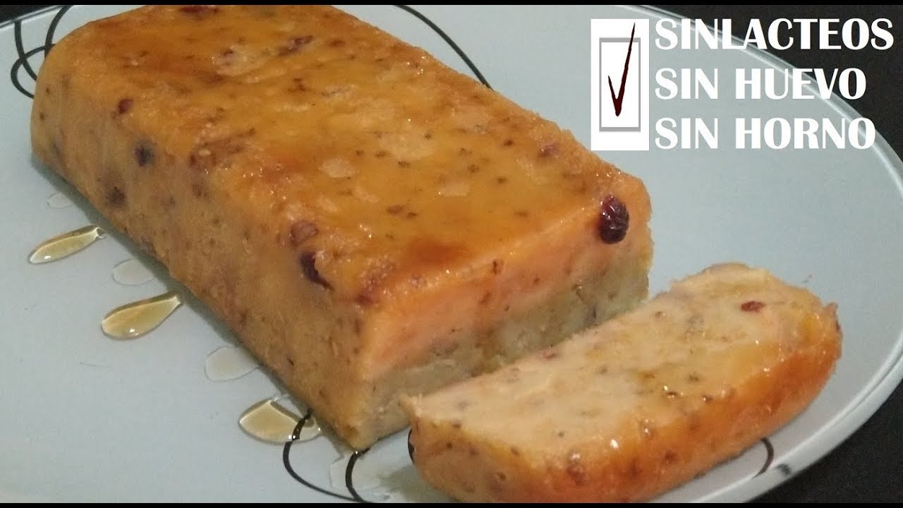 BUDIN DE PAN SIN HUEVO, SIN LACTEOS, SIN HORNO, SUPER FACIL!