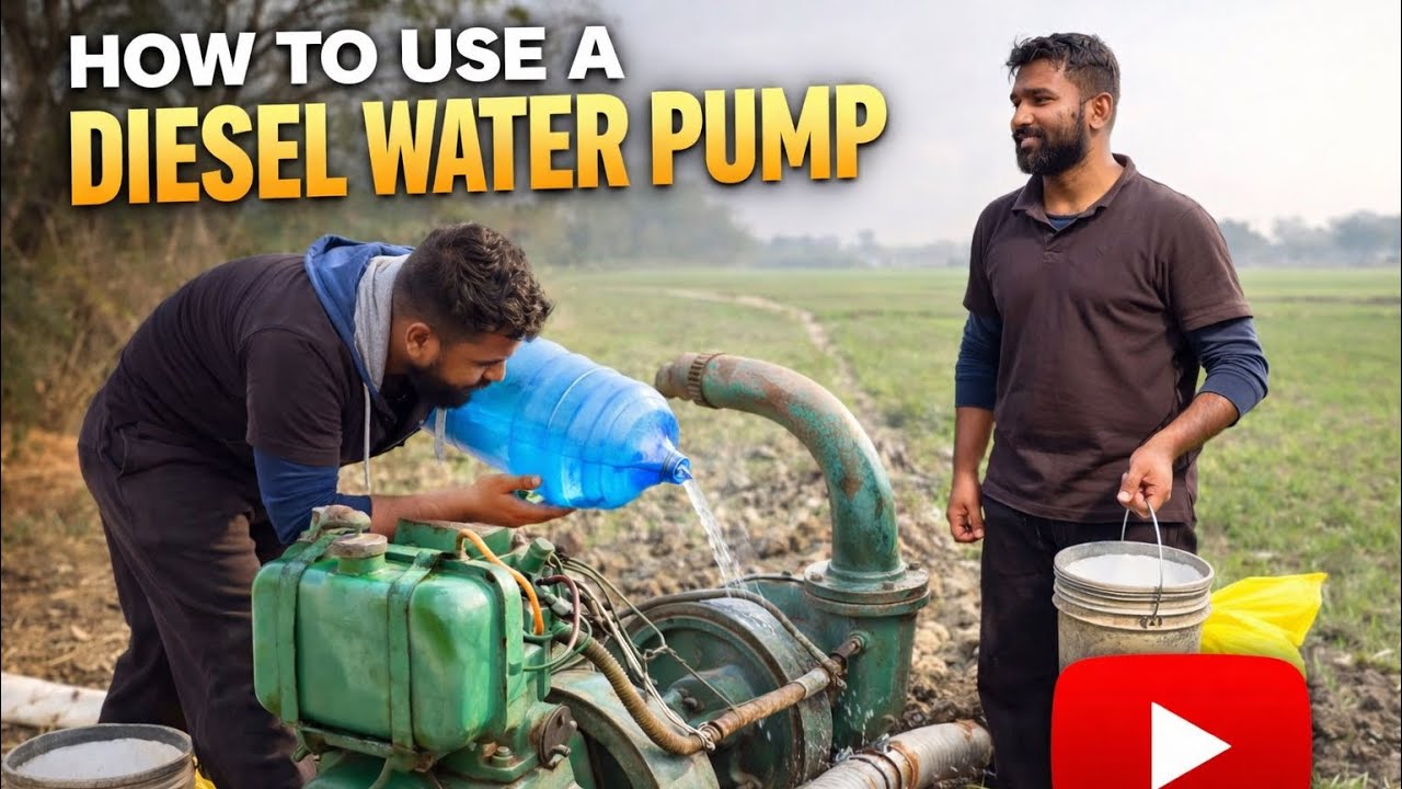 खेती का असली काम | डीज़ल पंप से गेहूं में पानी | Full Video 🌾😱#vlog #farmer #desi 